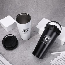 手提咖啡杯创意时尚新款双层不锈钢保温杯带盖车载便携水杯茶杯