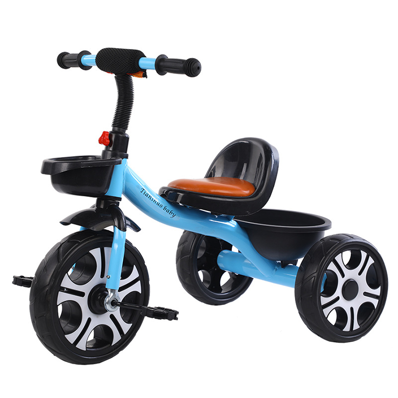 Xe đạp ba bánh trẻ em 2-6 tuổi xe đẩy có bàn đạp chống lật có xô xe ba bánh cho bé xe đạp trẻ em