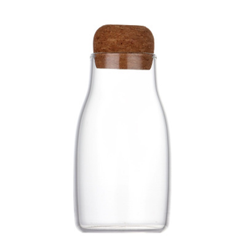 Vidrio de borosilicato de estilo japonés Tarro de té de corcho Botella de almacenamiento doméstica Frasco de almacenamiento de granos de frutas secas Gran cantidad Congyo