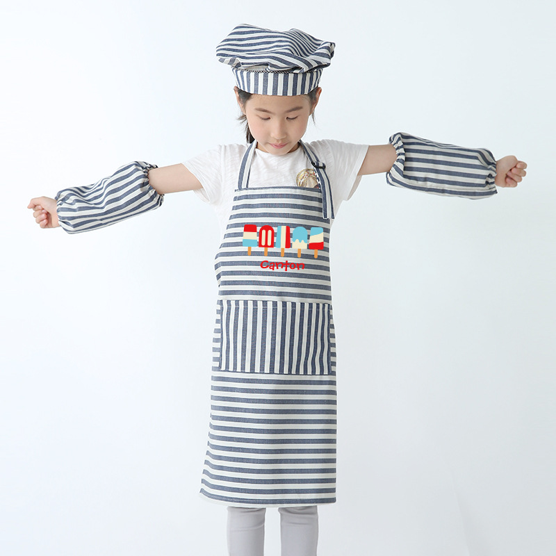 Niños anti-sucio delantal traje kindergarten pintura ropa bebé comiendo primavera y otoño ropa protectora delgada logotipo personalizable