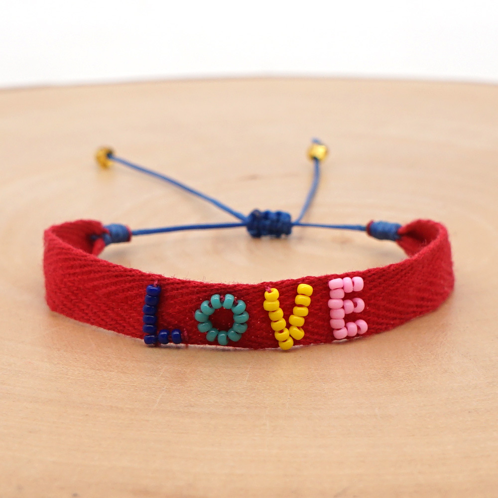 Simple Bohemian Ribbon Rainbow Love Letter Bracelet display picture 70