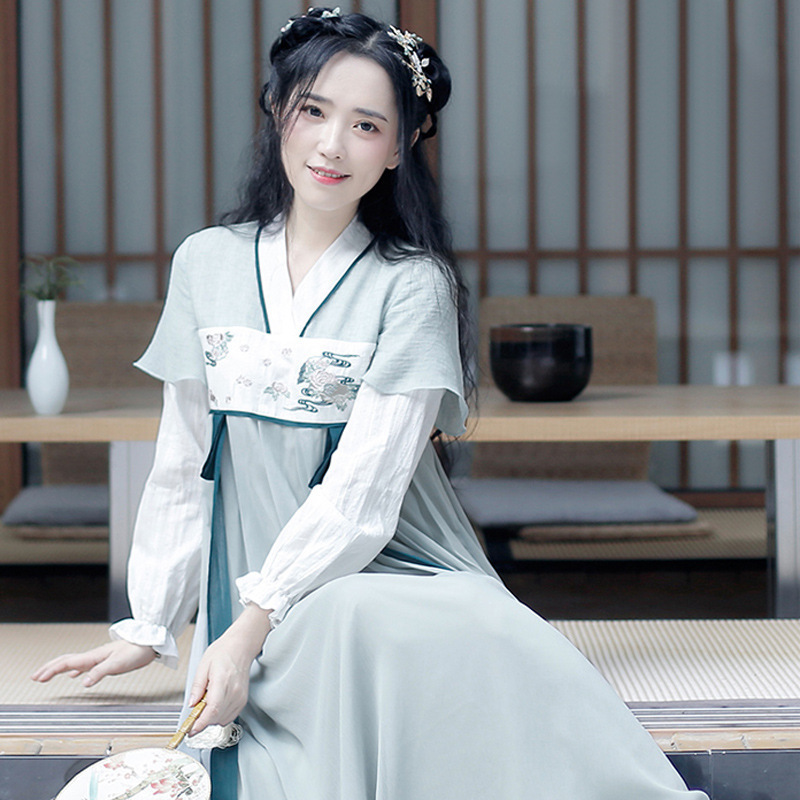 Hanfu Women's Adult Chest-length Skirt Ancient Costume Modified Han Elements Chinese Style Dress Ancient Style Fairy cosplay Hanfu Women's Adult Chest-length Skirt Ancient Costume Modified Han Elements Chinese Style Dress Ancient Style Fairy cosplay