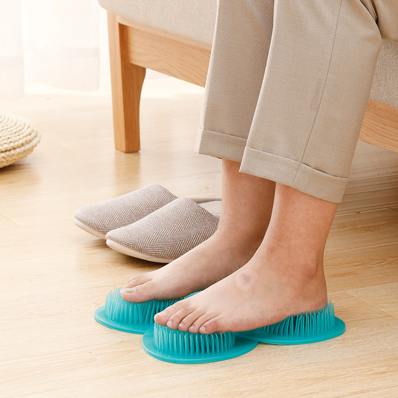 日本进口按摩脚垫泡脚搓脚脚底按摩清洁刷去死皮EVA树脂洗脚神器|ru