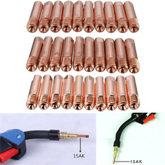 20 pcs/box, Binzel 15AK Conductive Nozzle, MIG European-style Conductive Tip with 0.8/1.0/1.2/1.6mm Aperture