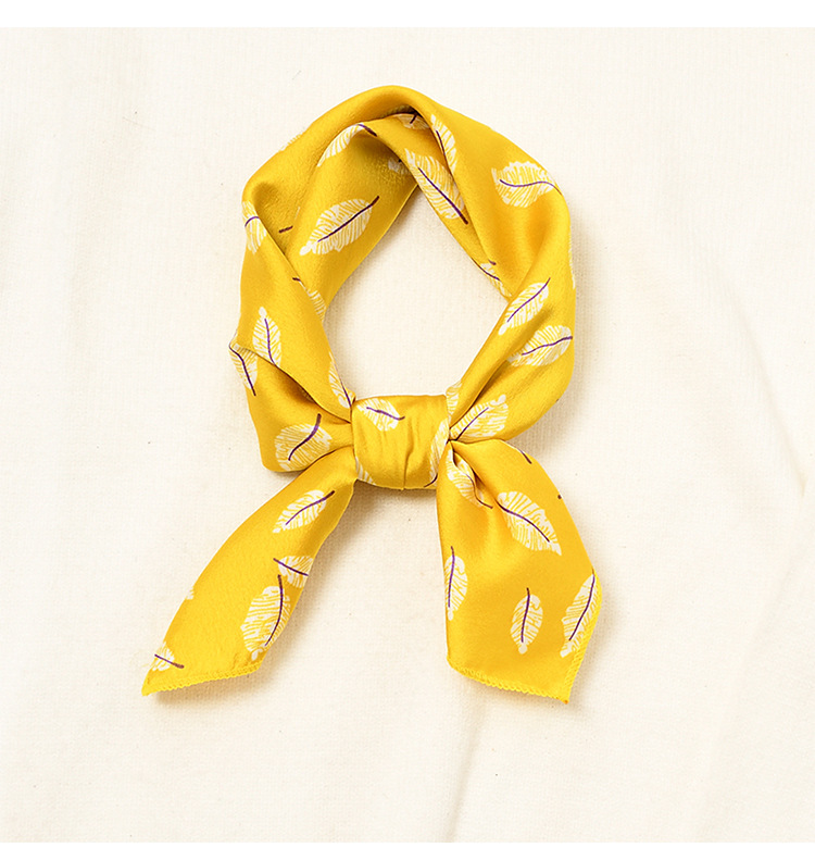 24g Weight Silk Scarf Classification Street Occasion Satin Material Geometric Pattern Spring, Autumn Season Women'S Gender Sweet Style Square Scarf Women's All-match Autumn And Winter Literature And Art Small Silk Scarf Retro Scarf 13