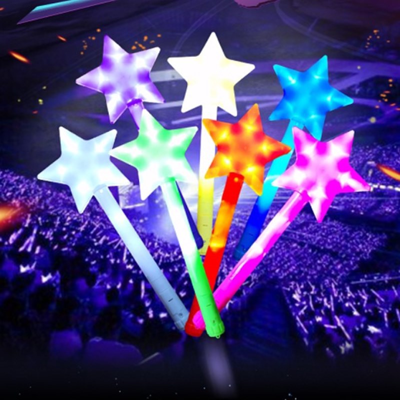 星星熒光棒五角星發光棒應援棒演唱會發光玩具手燈助威加油閃光棒