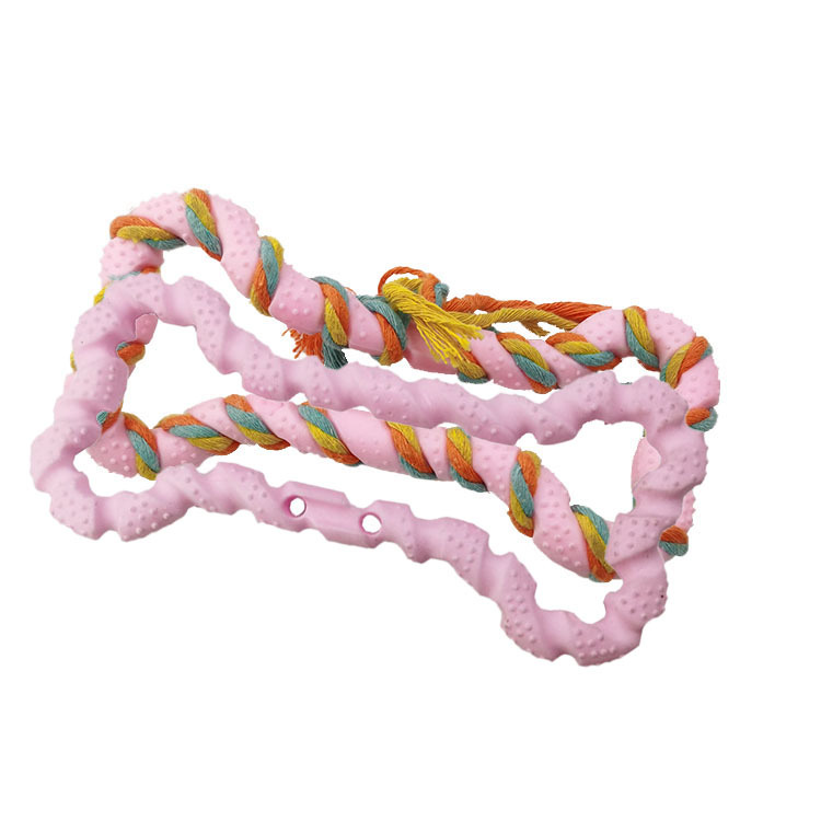Fábrica al por mayor TPR espuma perro mordedura juguete leche sabor cuerda tirar anillo humano mascota interactivo mordedura-resistente juguete para mascotas