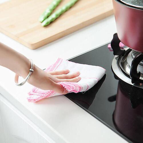 5-layer cotton rag, microfiber dishwashing cloth, non-woven fabric, non-stick oil, clean kitchen, lazy person, water-absorbing household