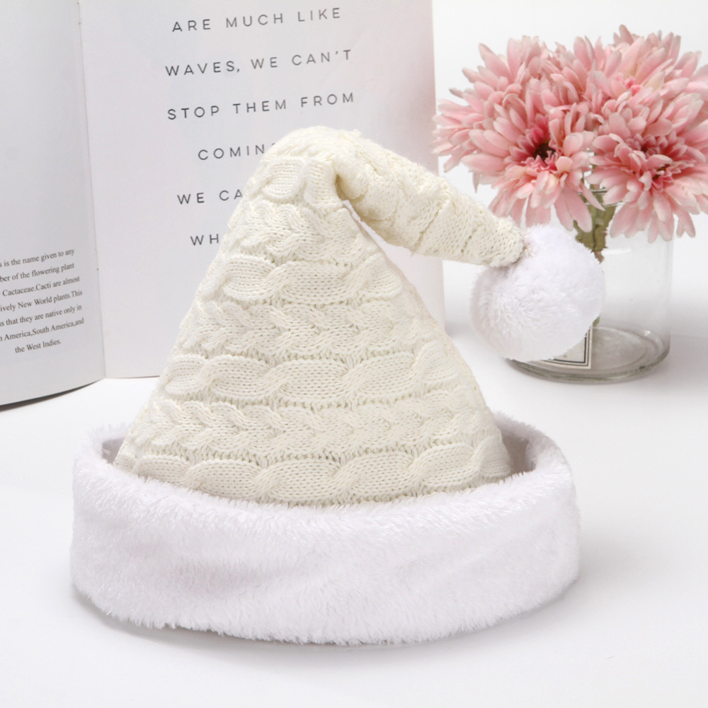 Cappello di Natale Cappello di Babbo Natale lavorato a maglia Cappello per adulti Decorazioni per le feste invernali Regali Regali_voghion.com