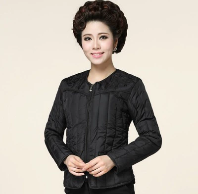 Женский пуховый внутренний контейнер для женщин среднего и пожилого возраста, куртка с хлопковой подкладкой, зимняя облегающая маленькая куртка с хлопковой подкладкой для матери, приталенная теплая, толстая, больших размеров