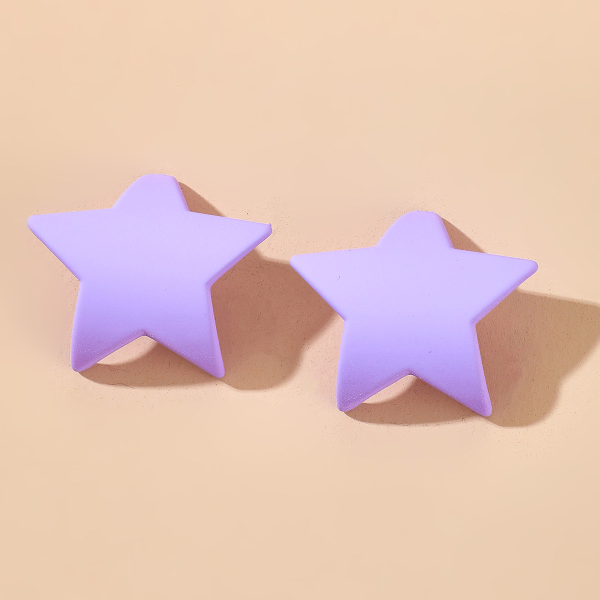 New Silver Needle Simple Purple Five-pointed Star Earring Creative Fashion Semi-circular Earrings Summer Jewelry Wholesale Nihaojewelry display picture 1