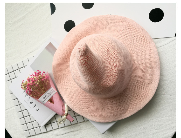 Cotton Yarn Material Women's Simple Style Solid Color Flat Eaves Bucket Hat