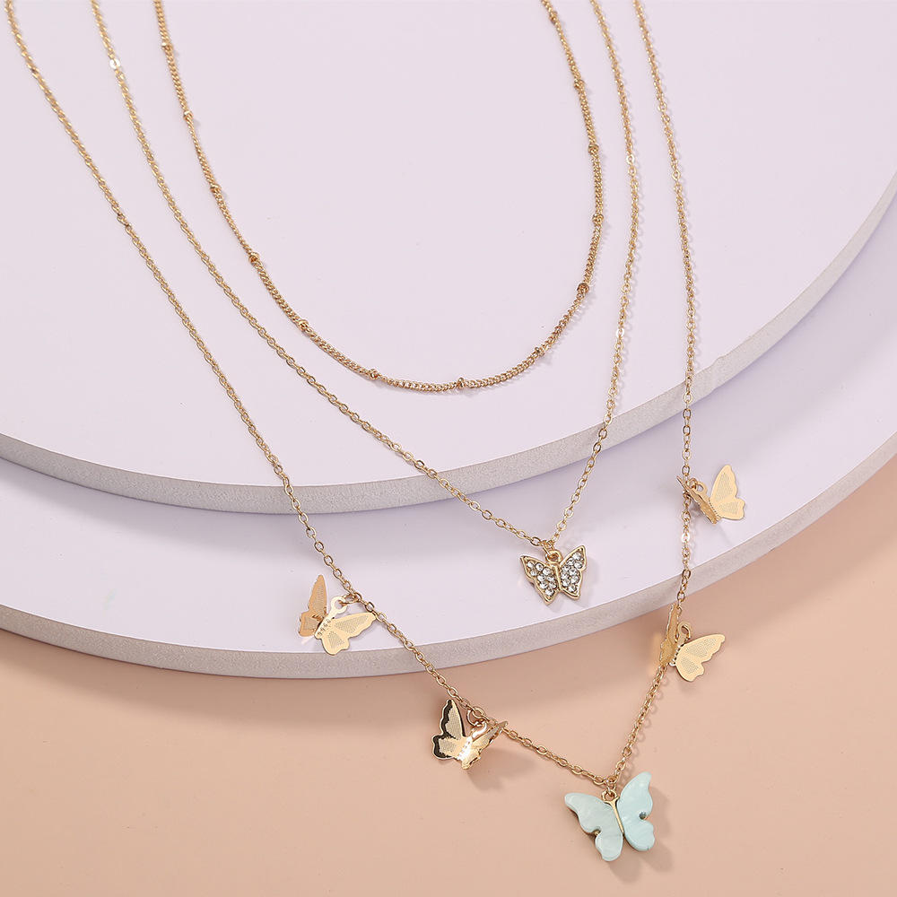 Hot Selling Multi-layer Butterfly Necklace display picture 2