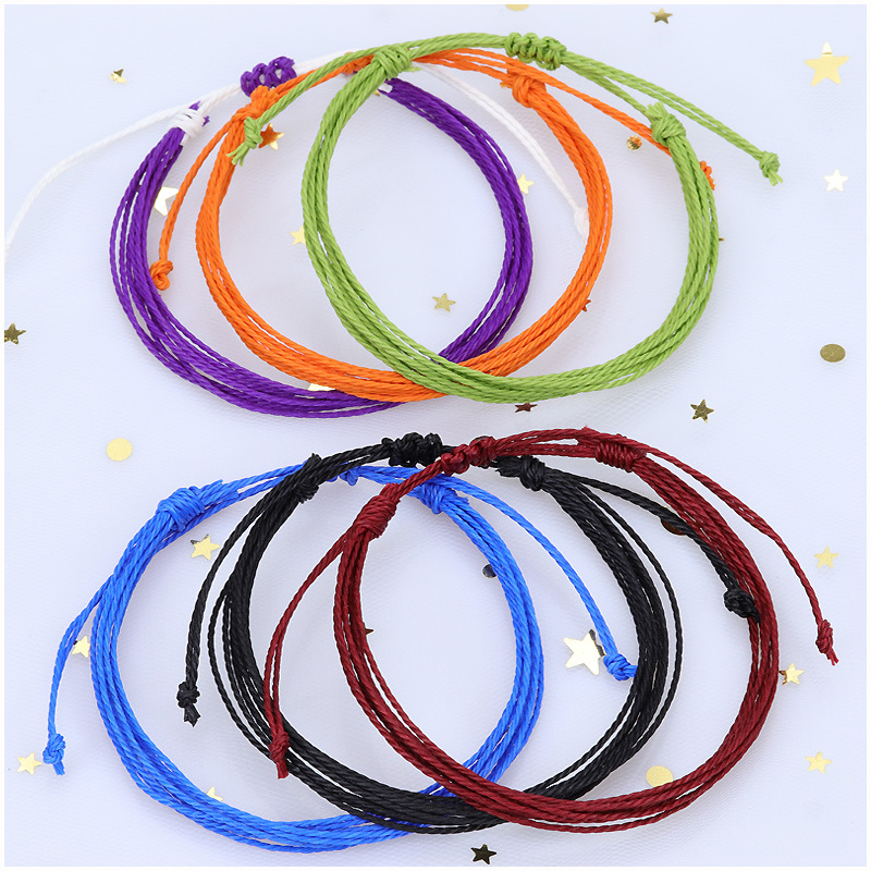 Estilo Étnico Ondas Línea De Cera Tejido De Punto Unisexo Pulsera display picture 6