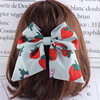 Capacious cloth with bow, strawberry flower-shaped, fruit oil, hairgrip, hair accessory, Korean style, internet celebrity