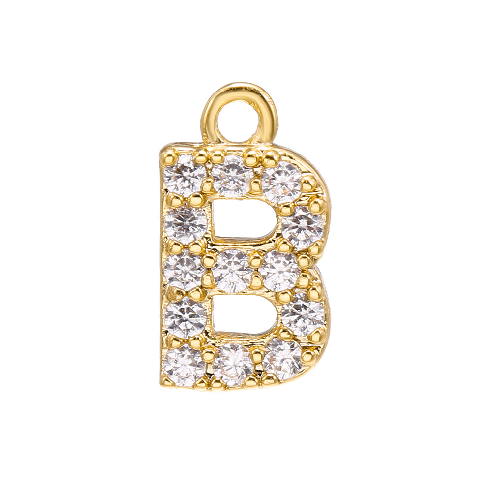 new DIY English letter micro zircon pendant copper pendant