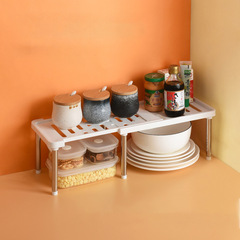 Expandable Kitchen Shelf Multifunctional Countertop Storage Cabinet Layered Storage Oil Salt Vinegar Condiment Rack