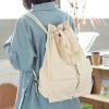 Korean Edition Versatile Drawstring student schoolbag leisure time fresh Solid knapsack chic literature Sen family canvas Backpack