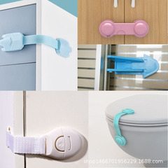 Child safety protection lock, baby long drawer handle lock, open and close right angle hook lock, baby window door zipper lock