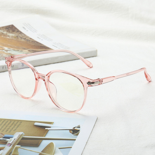 New Style Mirror-Frame Transparent Blue Light Blocking Non-Prescription Glasses, Korean Style Fashion Retro Versatile PC Frame Men's and Women's Cross-Border Sunglasses