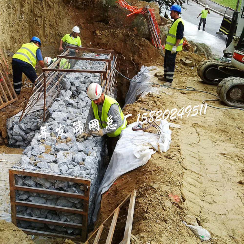 清远河流治理边岸防护格宾石笼网 河道防冲刷抗击洪水铁丝网笼