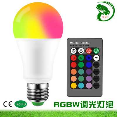 Cross border Electricity supplier Selling 3W LED RGB Bulb a60 Plastic clad Colorful RGB remote control Atmosphere Light bulb: