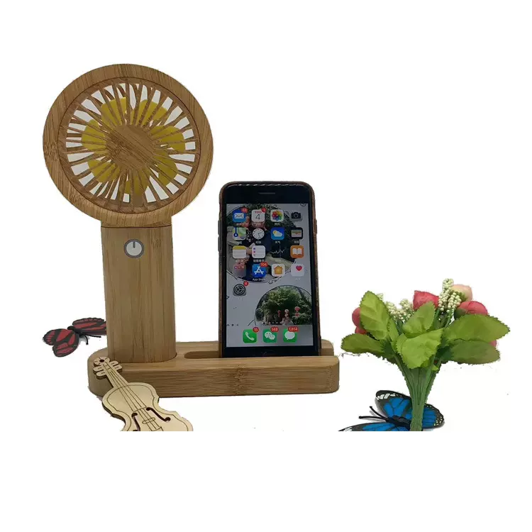 加工竹木 竹制品新款迷你台式小风扇 手持式小风扇