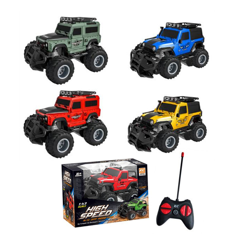 1:43 mini four-way remote control off-road Jeep boy toy climbing car night market stall toy cake decoration