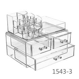 鹤成 透明口红梳妆台桌面化妆品收纳盒抽屉式护肤品亚克力整理盒