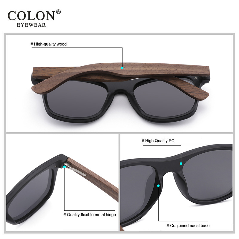 一体片木质太阳镜无框彩膜环保墨镜男女潮流地摊精品跨境眼镜