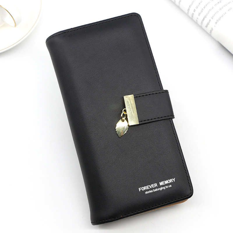 Nueva hoja de estilo coreano hueco de salida de cremallera larga cartera monedero de mujer bolso de teléfono móvil monedero de embrague de mujer