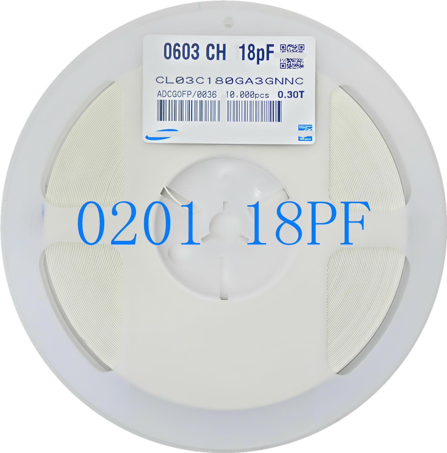 贴片电容 0201 180J 25V NP0陶瓷MLCC电容 18pF=0.018nF