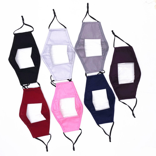Cotton Cross-border Lip Reading Face Mask for Adults (Unisex), Deaf and Mute People Exclusive, Cotton Fabric, Translucent Dustproof