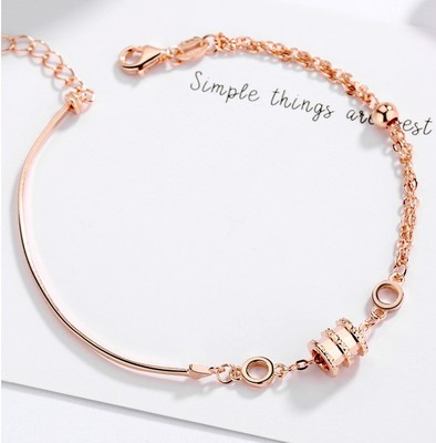 s925银新款小蛮腰手链女纯银手镯韩版简约ins气质小红书同款手饰