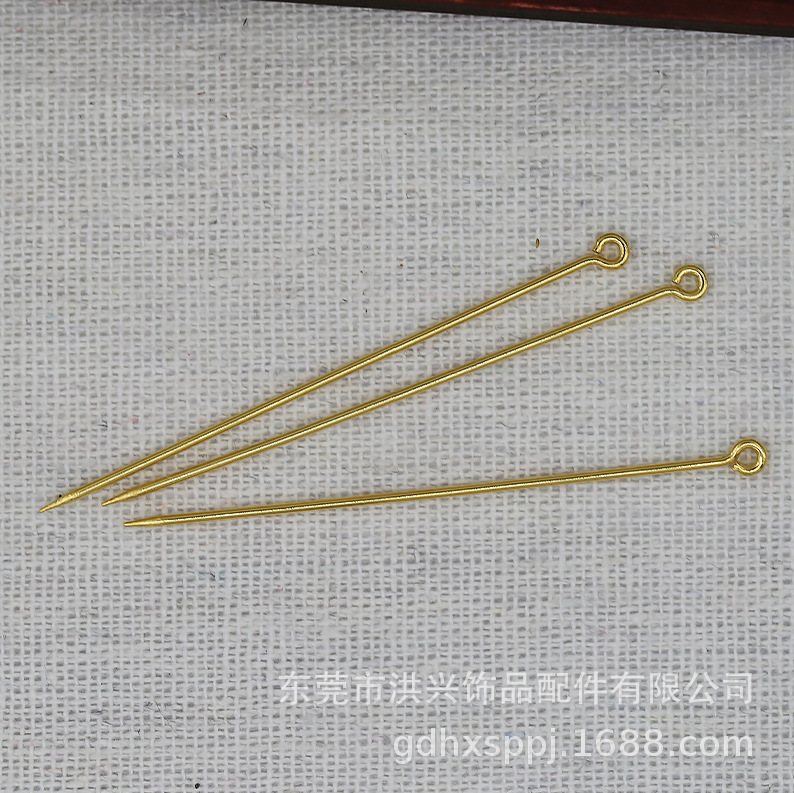 Hongxing DIY Jewelry Copper 24K Gold Color-Preserving 1*60mm, 1.2*100mm Handmade Materials 9 Pins B1083