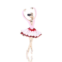 外貿熱賣跨境專供 時尚歐美氣質合金鑲鑽芭蕾舞女孩胸針 廠家直銷