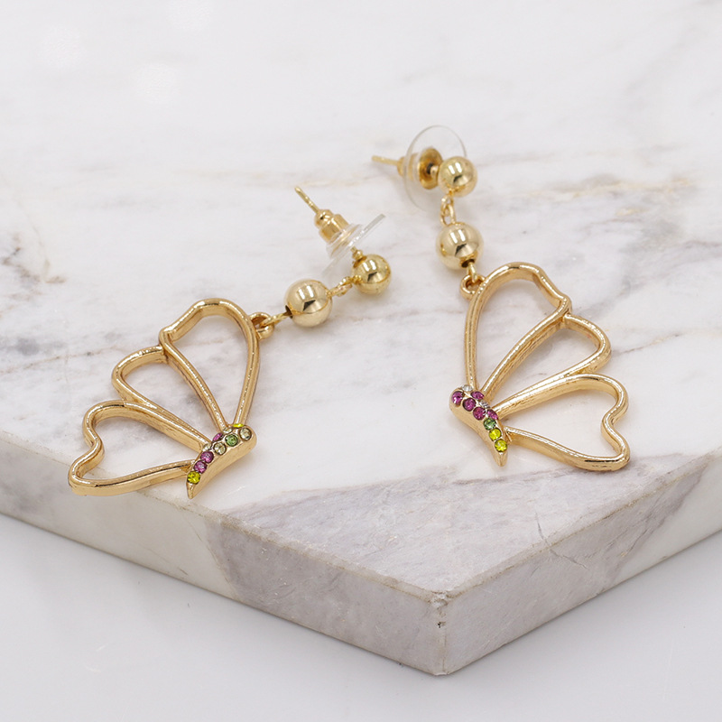 Butterfly Crystal Earrings New Fashion Cute Earrings Wholesale display picture 4