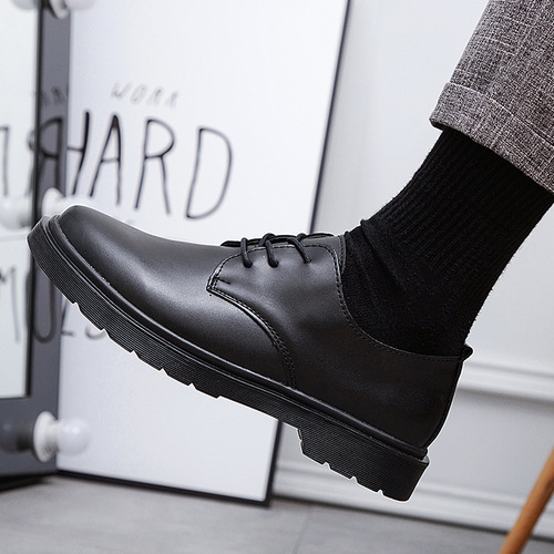 Men's Anti-slip Waterproof Black Chef Shoes for Work, Suit, Casual Leather Shoes, Large Size Business Formal Shoes, Small Size Work Shoes