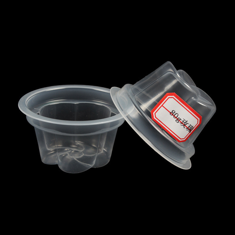 福建厂家现货供应80g玫瑰一次性塑料杯透明pp果冻杯酱料杯