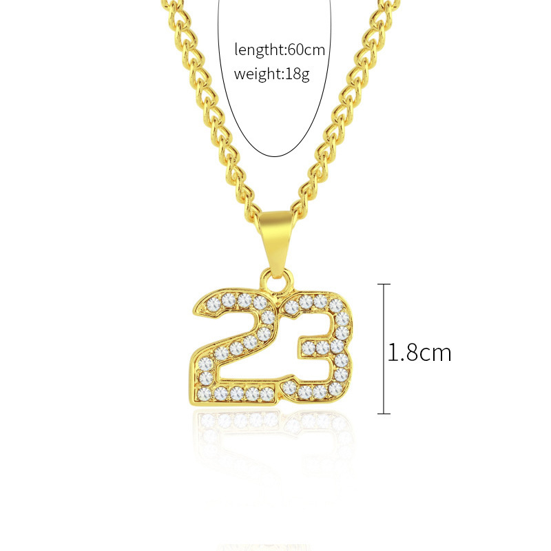 جديد قلادة الجملة أزياء الهيب هوب كبيرة الذهب كامل الماس قلادة display picture 4