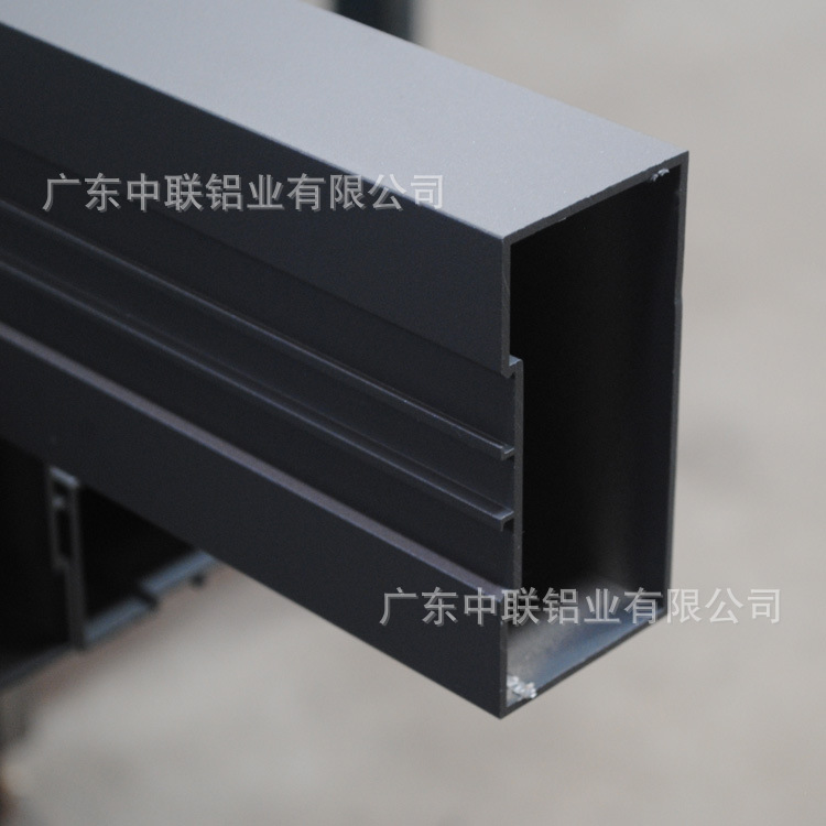 【亚联铝材】供应6063-T5隔墙铝型材喷涂灰色 铝型材门窗