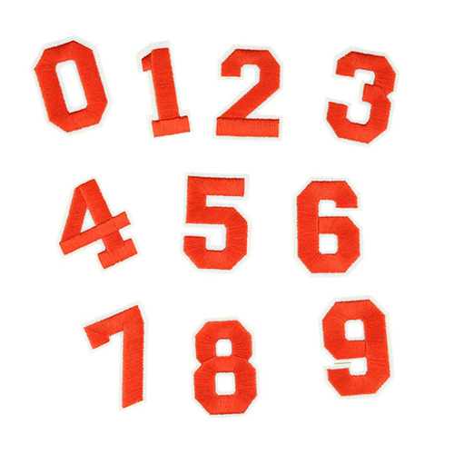 Embroidered cloth stickers 0 to 9 black and white color number patch stickers school uniform number clothing accessories badge computer embroidered label