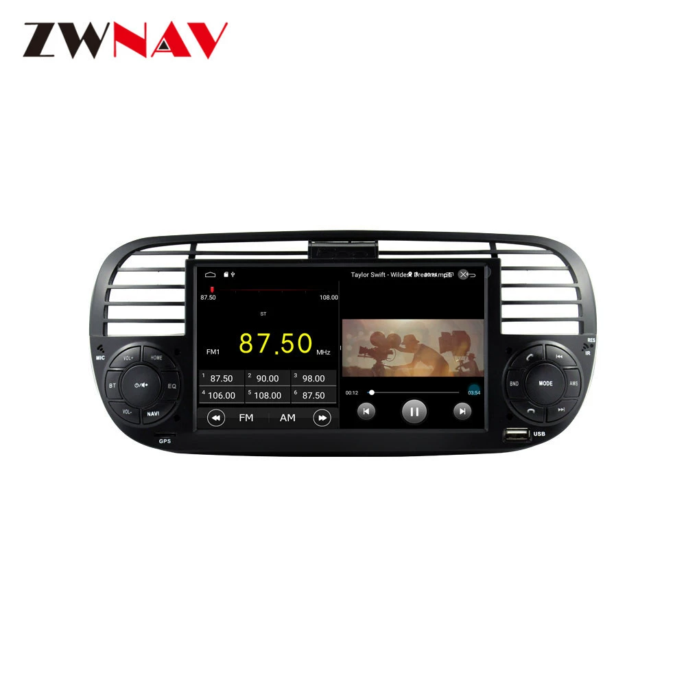 Подходит для Fiat 500 Навигация Все-в-одном Android 9.0 Шестиядерный Fiat 500 Вертикальный экран Автомобильный GPS