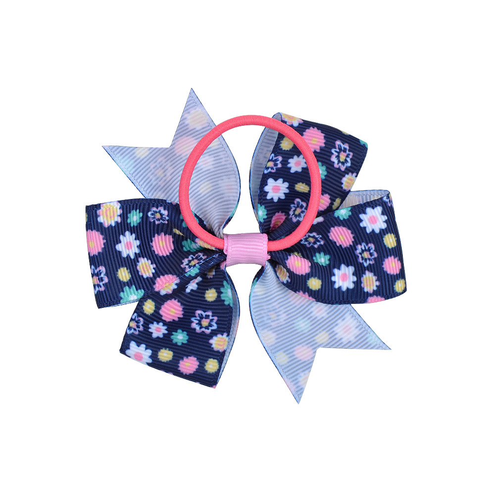 Fashion Floral Bow Knot Cloth Hair Tie 1 Piece3