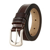 Leather belt, universal trend trousers, Korean style, genuine leather, simple and elegant design