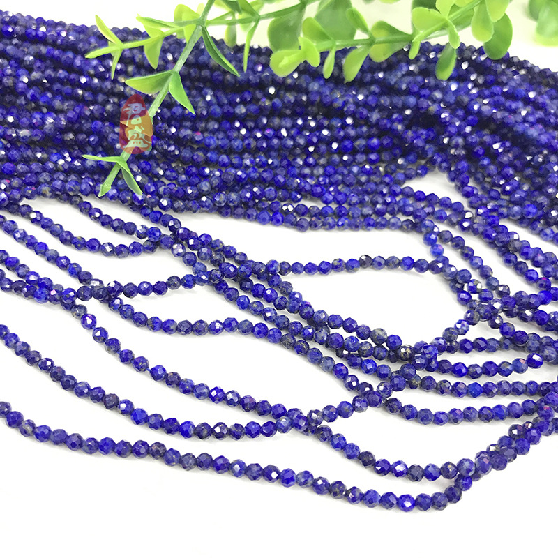 Natural Lapis Lazuli Faceted Half-Finished Bead Ring Tassel Bracelet DIY Accessory Supply Factory Wholesale