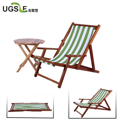 廠家直銷實木沙灘椅榉木楊木桦木折疊躺椅休閑布椅批量批發