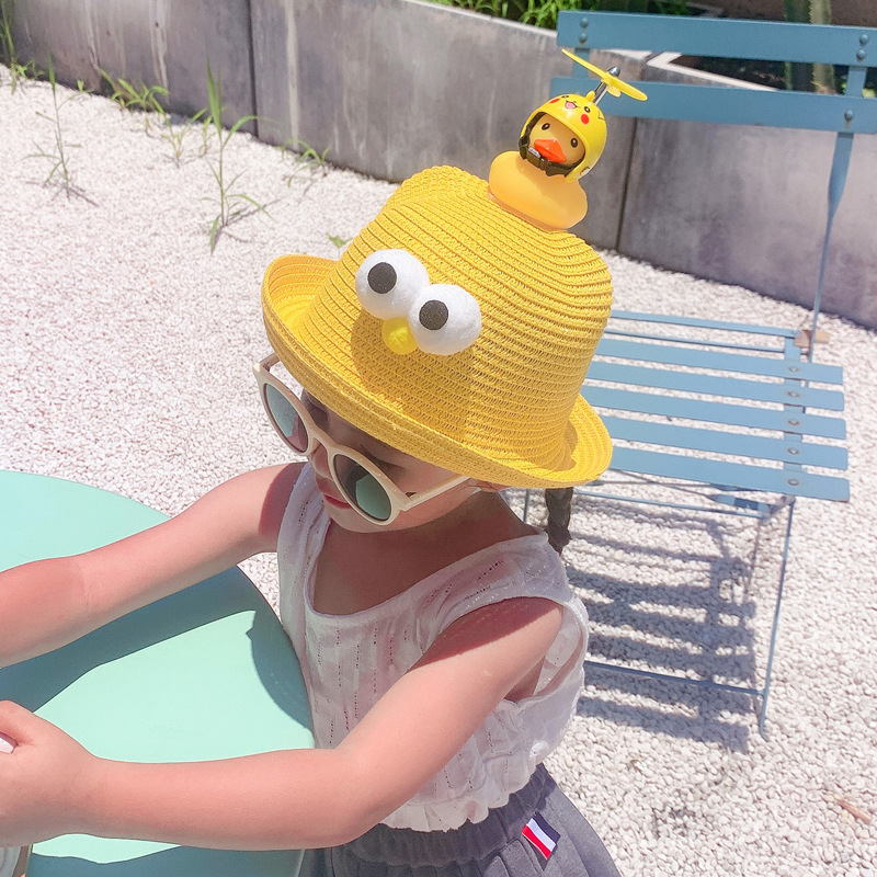 Children's Straw Hat Boy Sun Hat Baby Summer Sun Hat Cute Super Cute Sunscreen Girl Beach Hat display picture 1