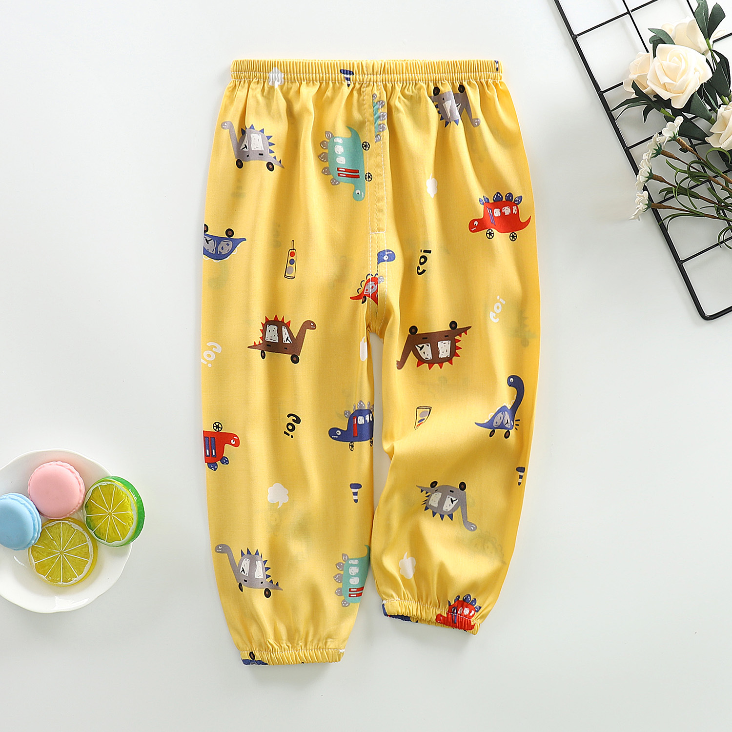 Summer children's mosquito proof pants cotton silk parent-child lantern pants light and thin boys' Korean Pants Girls' baby Harlan pants