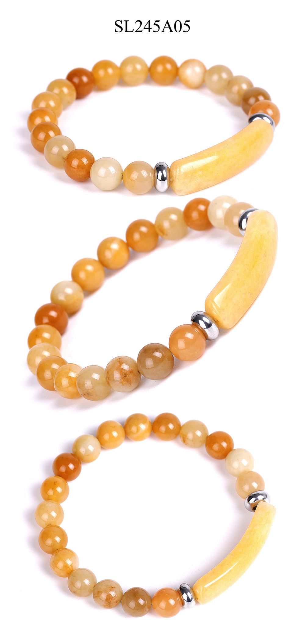 Fashion Ball Natural Stone Agate Bracelets display picture 2